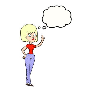 kabarcık karikatür kadın fikir düşündüm