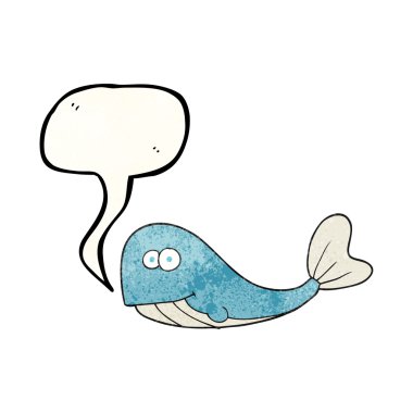 konuşma balonu dokulu karikatür balina