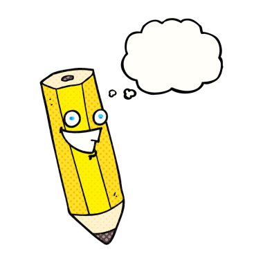 mutlu düşünce kabarcık karikatür kalem