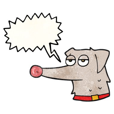 konuşma balonu dokulu karikatür köpek tasması var