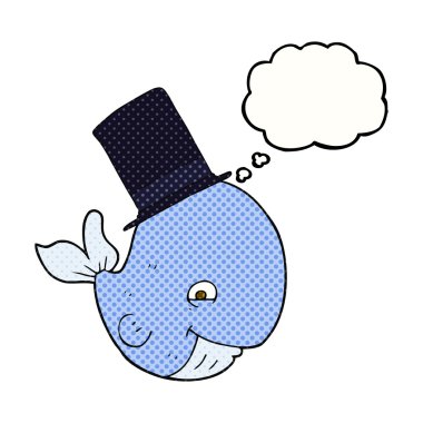 kabarcık karikatür balina silindir şapka içinde düşündüm