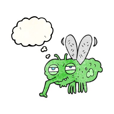 düşünce balonu dokulu karikatür sinek