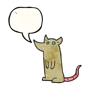 konuşma balonu dokulu karikatür fare