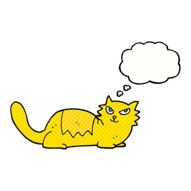 düşünce kabarcık karikatür kedi