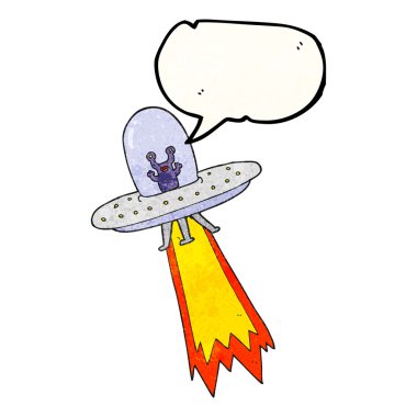 konuşma balonu dokulu karikatür uçan daire