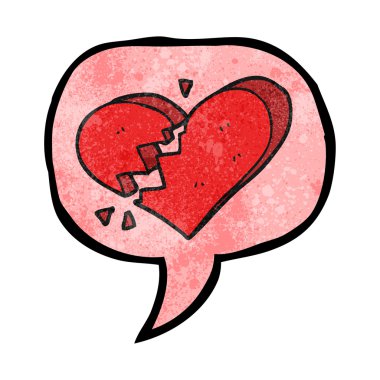 konuşma balonu dokulu karikatür kırık kalp