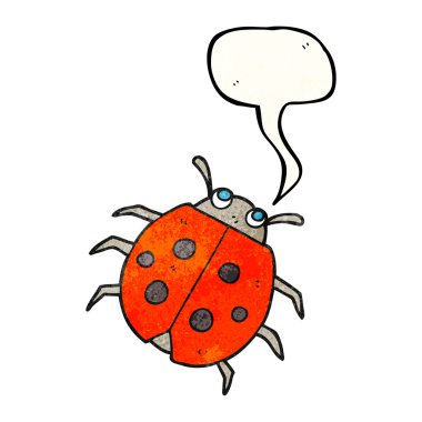 konuşma balonu dokulu karikatür uğur böceği