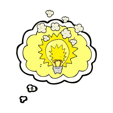 kabarcık karikatür ampul parlayan sanıyordum