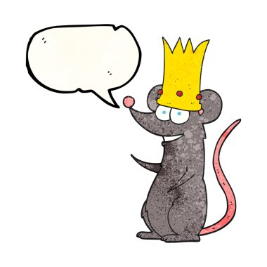 konuşma balonu dokulu karikatür fare Kral