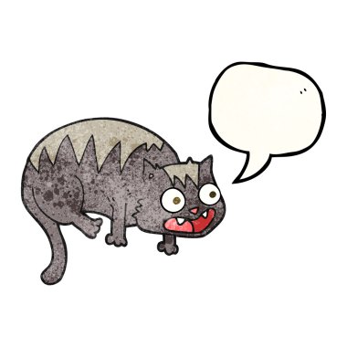 konuşma balonu dokulu karikatür kedi