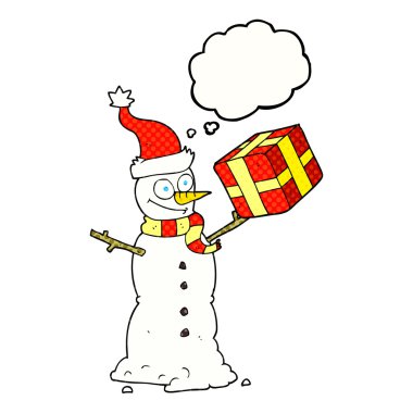 düşünce kabarcık karikatür kardan adam