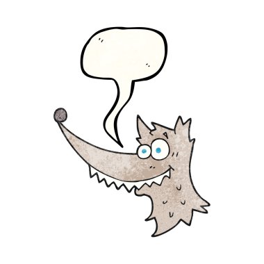 konuşma balonu dokulu çizgi film kurt kafası