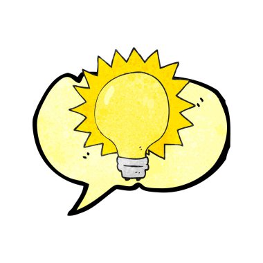 konuşma balonu dokulu karikatür ampul