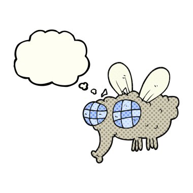 düşünce kabarcık karikatür sinek