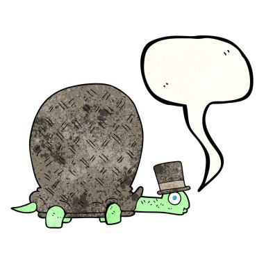 konuşma balonu dokulu karikatür kaplumbağa