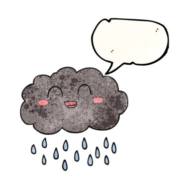 konuşma dokulu kabarcık karikatür yağmur bulutu