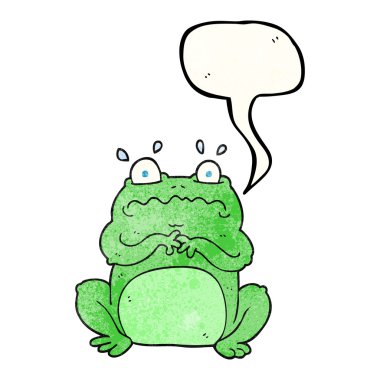 konuşma balonu dokulu karikatür komik kurbağa