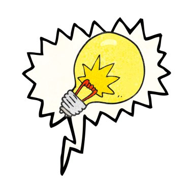 konuşma balonu dokulu karikatür ampul