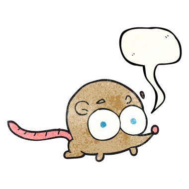 konuşma balonu dokulu karikatür fare