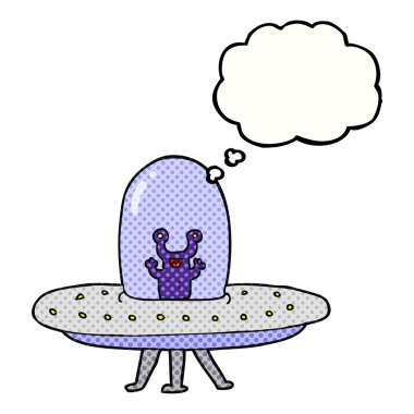 düşünce kabarcık karikatür uçan daire