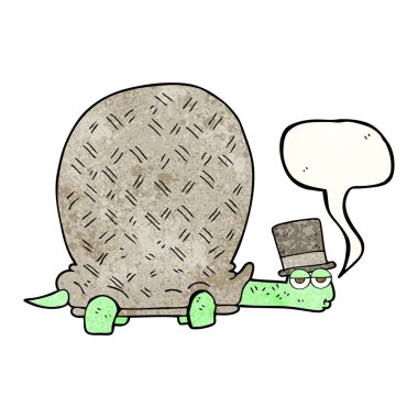 konuşma balonu dokulu karikatür kaplumbağa