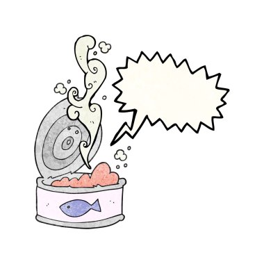 konuşma balonu dokulu karikatür ton balığı konservesi