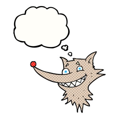 kabarcık karikatür sırıtan kurt yüz sanıyordum