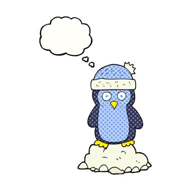 kabarcık karikatür penguen şapka takıyor sanıyordum