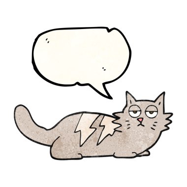 doku konuşma kabarcık karikatür kedi