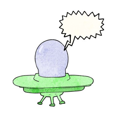 konuşma balonu dokulu karikatür uçan daire