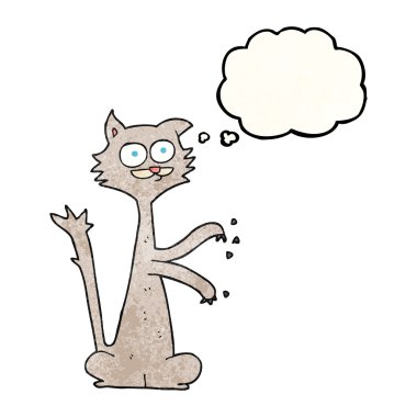 kabarcık dokulu karikatür kedi tırmalamak sanıyordum