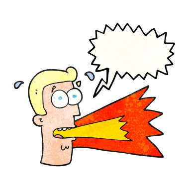 adam bağırarak konuşma balonu dokulu çizgi film