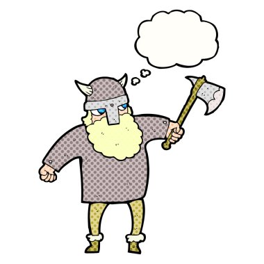 düşünce balonu karikatür viking savaşçısı