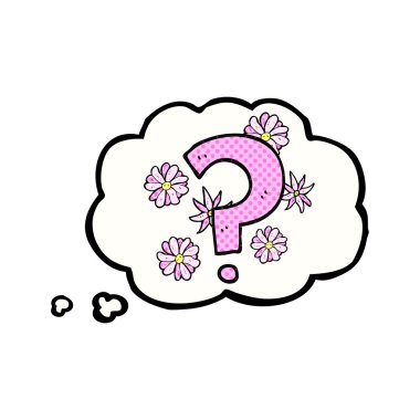 düşünce kabarcık karikatür soru işareti
