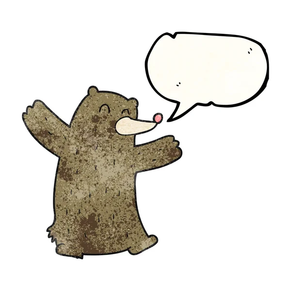 Fala bolha texturizado cartoon urso —  Vetores de Stock