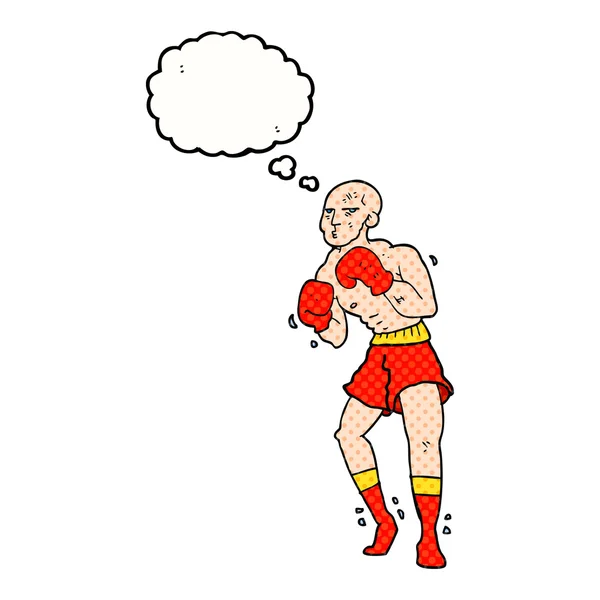 Thought bubble cartoon boxer — Stock Vector