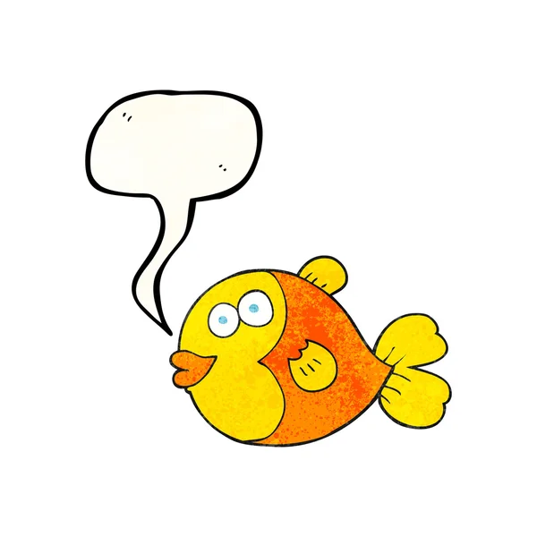 Speech bubble textured cartoon fish — Stock Vector