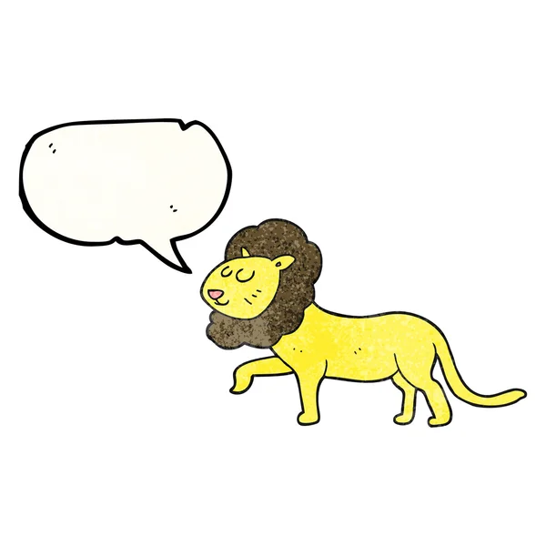 Voz burbuja textura dibujos animados león — Vector de stock