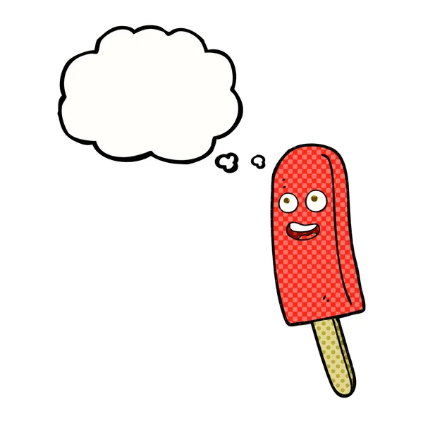 Dacht dat bubble cartoon ice lolly — Stockvector