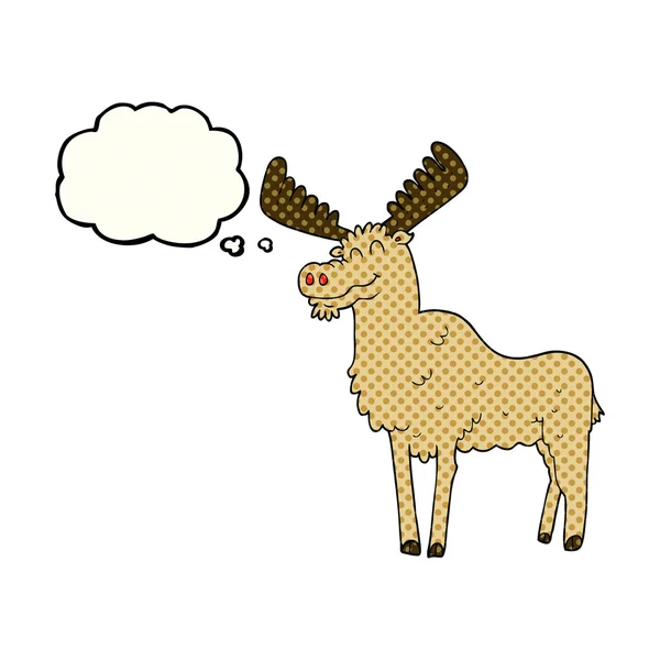 Thought bubble cartoon moose — Stock Vector
