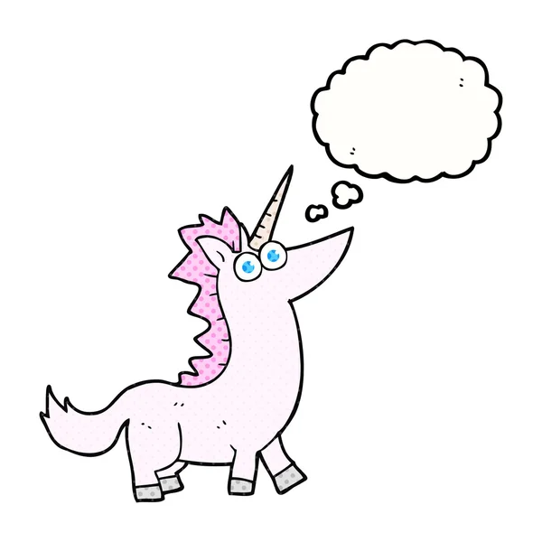 Pensamiento burbuja dibujos animados unicornio — Archivo Imágenes Vectoriales