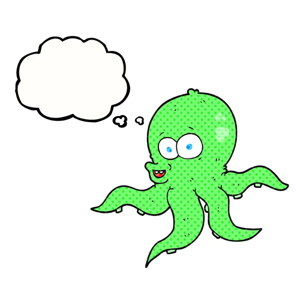 Thought bubble cartoon octopus — Stock Vector