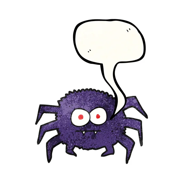 Parole bulle texturé dessin animé araignée — Image vectorielle