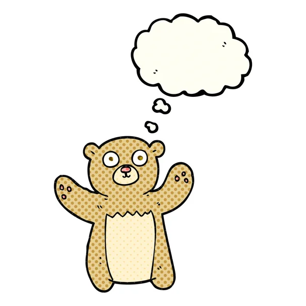 Gedachte zeepbel cartoon teddybeer — Stockvector