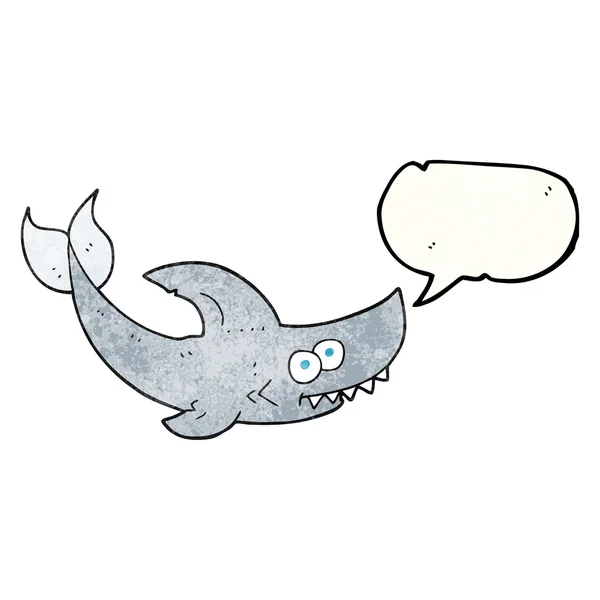 讲话泡泡质感的卡通鲨鱼 — 图库矢量图片