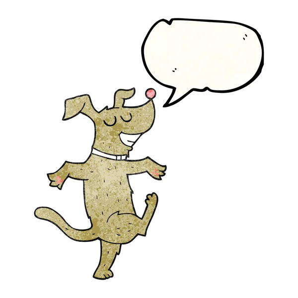 音声バブル テクスチャ漫画踊る犬 — ストックベクタ