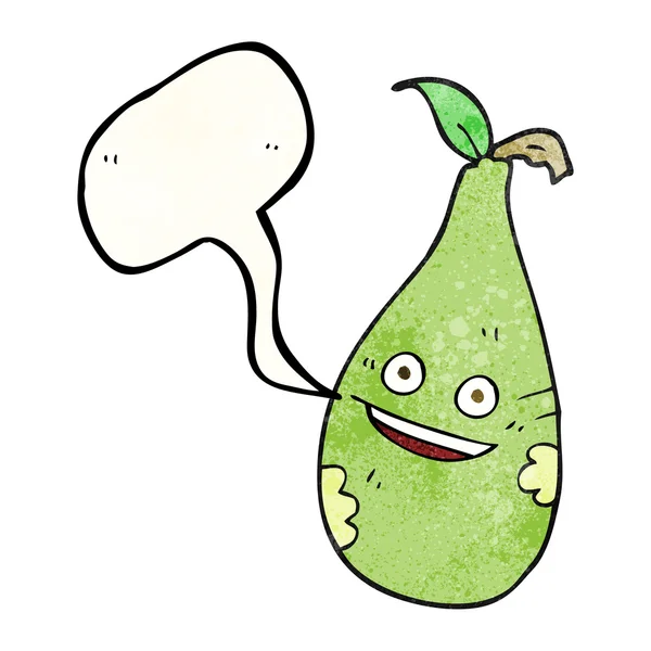 Textuur toespraak bubble cartoon pear — Stockvector