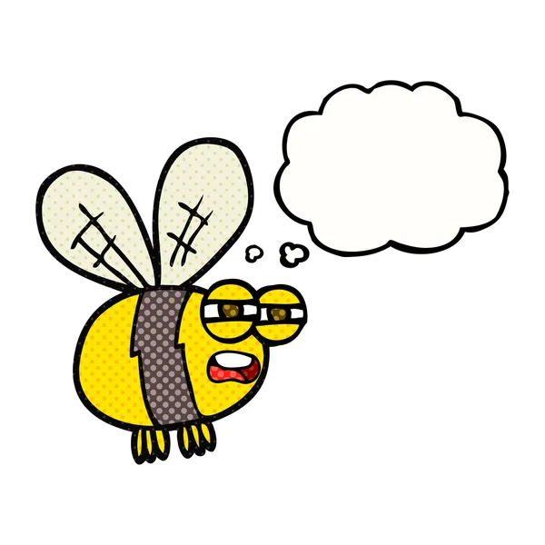 Gedachte zeepbel cartoon bee — Stockvector