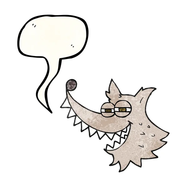 Fala bolha texturizado desenho animado louco lobo — Vetor de Stock