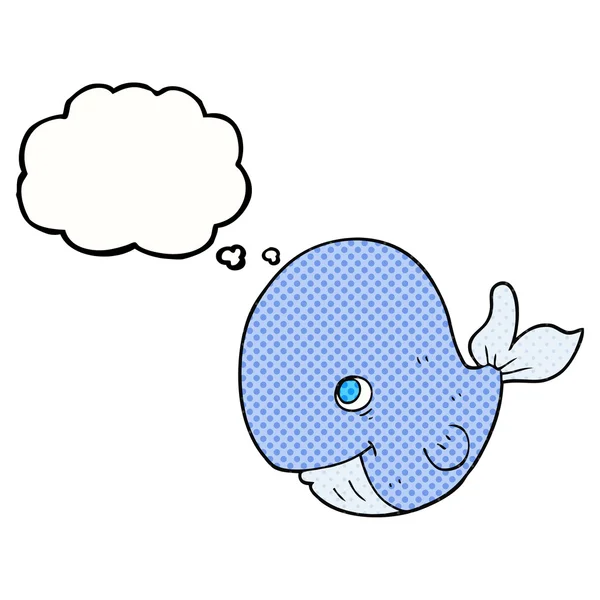 Trodde bubble cartoon happy whale — Stock vektor